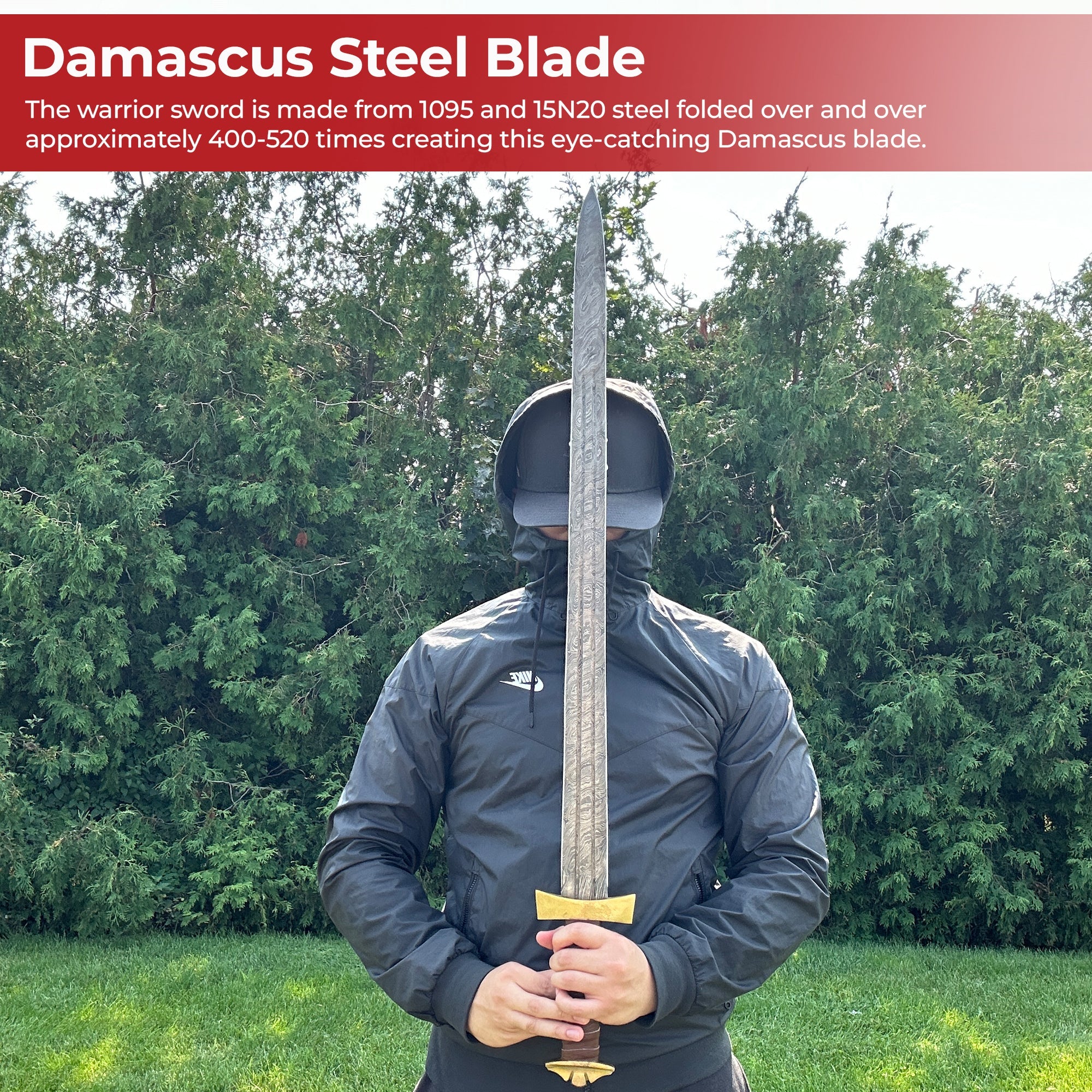 Damascus Viking Warrior Sword Swords - Tophatter Daily Deals