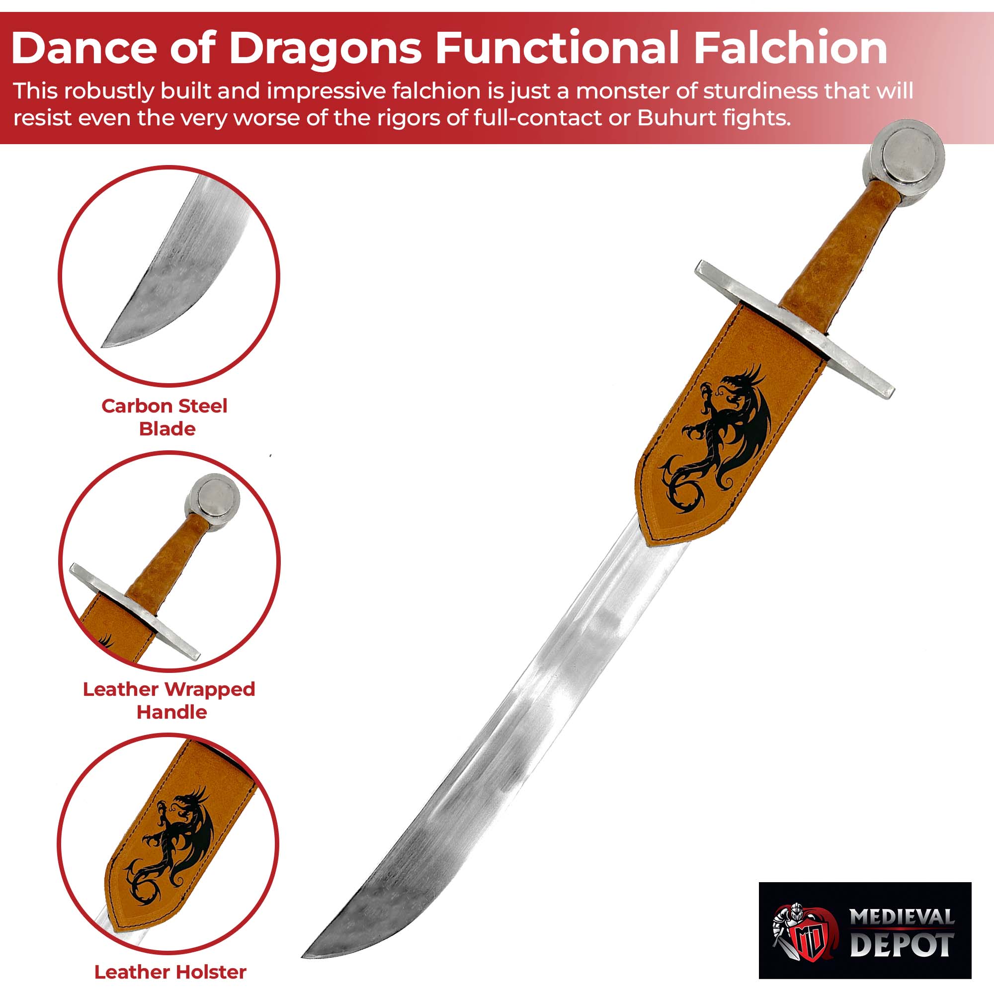 Dance of Dragons Functional Falchion swords - Tophatter Daily Deals