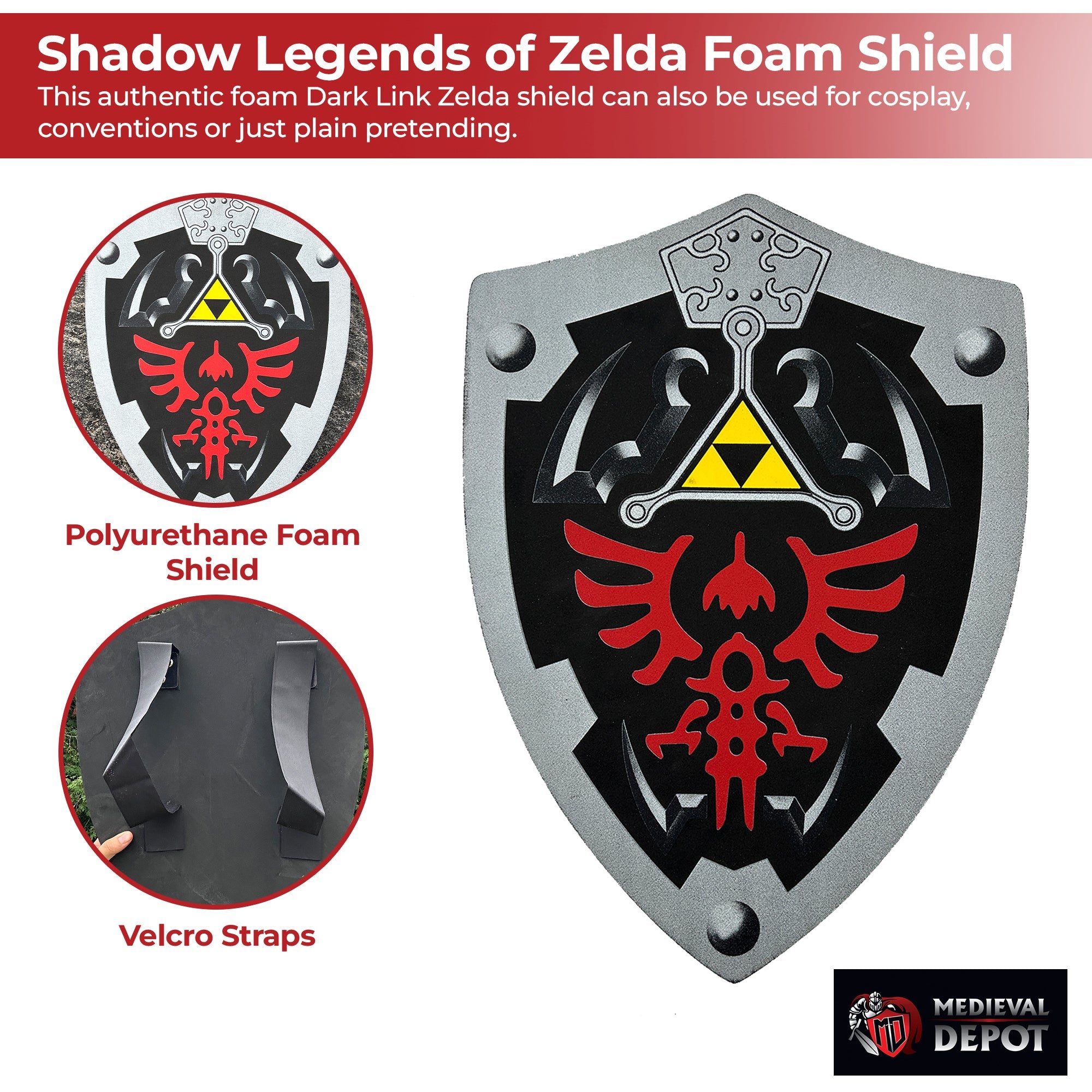 Dark Link Shadow Legends of Zelda Foam Shield novelty items - Tophatter Daily Deals