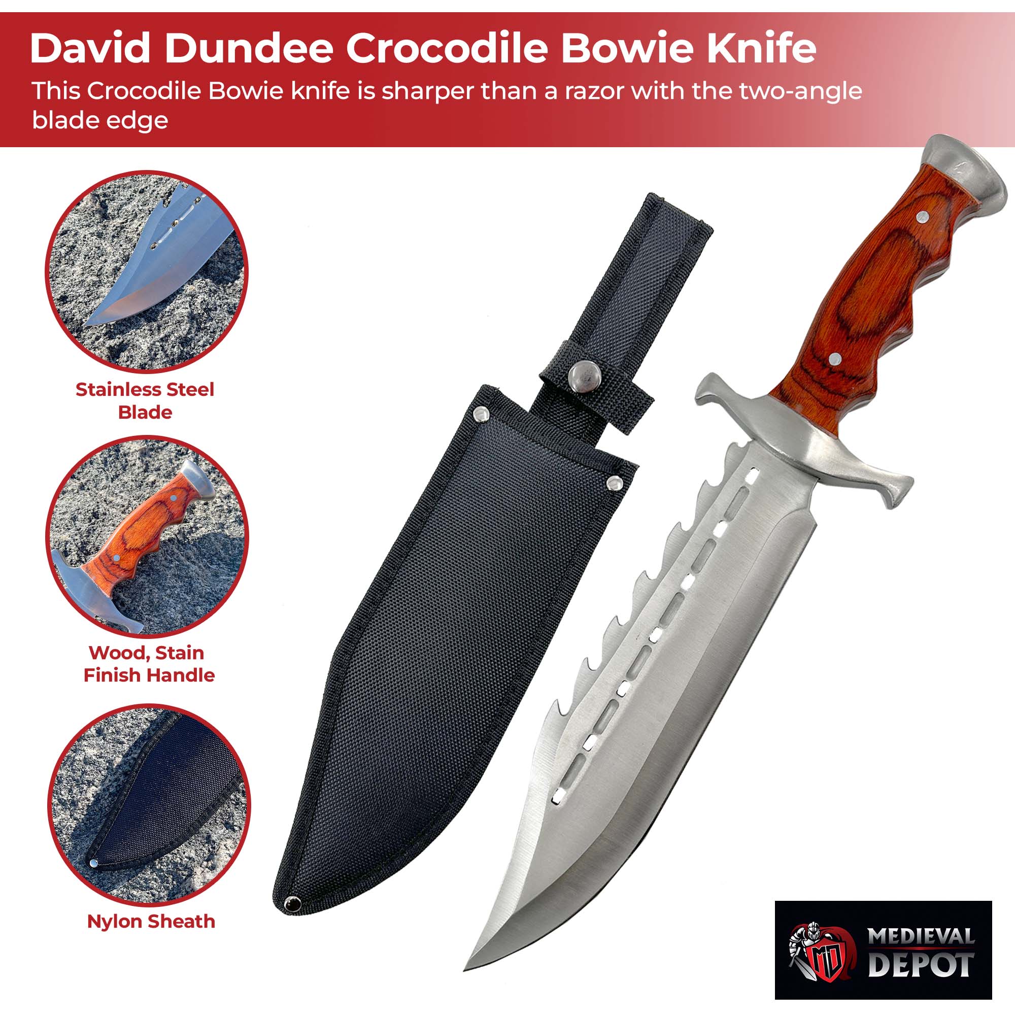 David Dundee Crocodile Bowie Knife knives - Tophatter Daily Deals