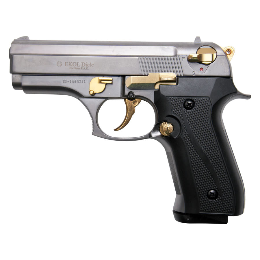 Cougar 8000 Fume With Gold Fittings - Blank Firing Replica Gun - TOPHATTER'S ARMORY DEALS Collectible Weapons - Tophatter Daily Deals