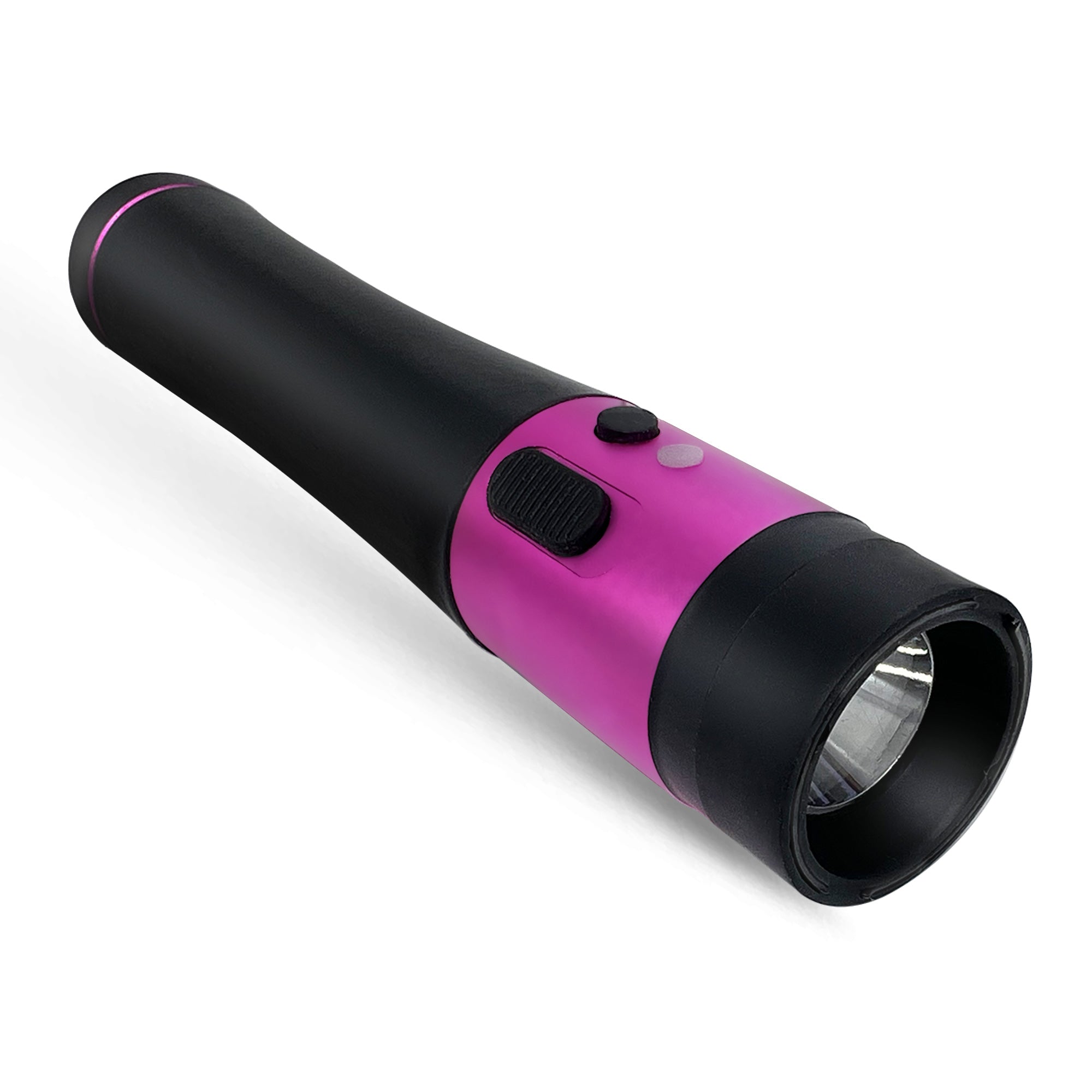 Pink Stun Gun Flashlight, Rechargeable with Safety Pin, USB Wall and Car Charger, Wrist Strap Collectible Weapons - Tophatter Daily Deals