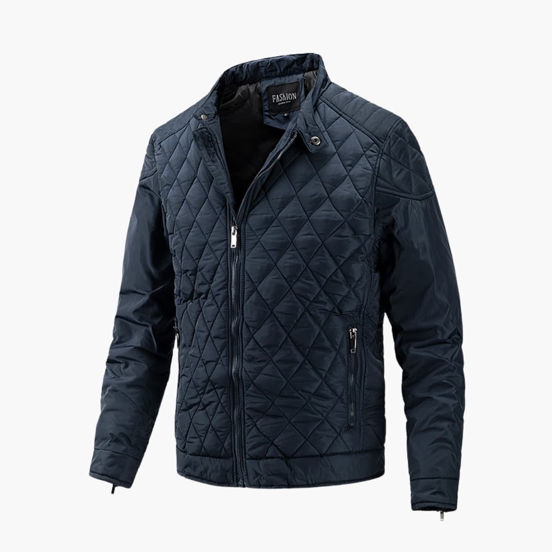 Lightweight Men's Quilted Jacket - Diamond, Insulated Blue - Tophatter Daily Deals