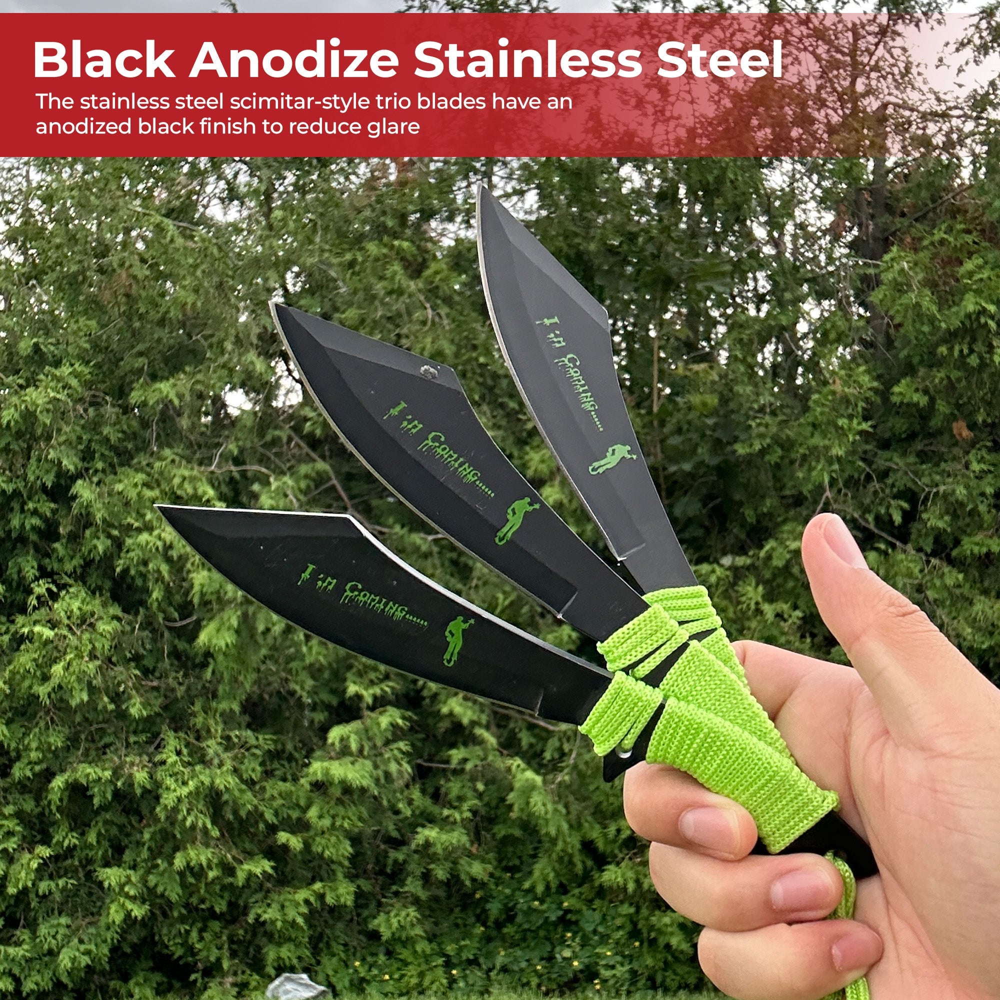 Death Hunter Scimitar Throwing Knife Set knives - Tophatter Daily Deals