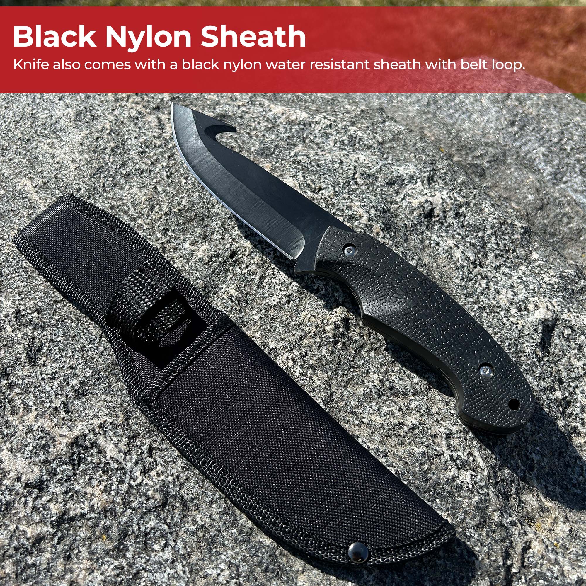 Death Stroke Full Tang Gut Hook Knife knives - Tophatter Daily Deals