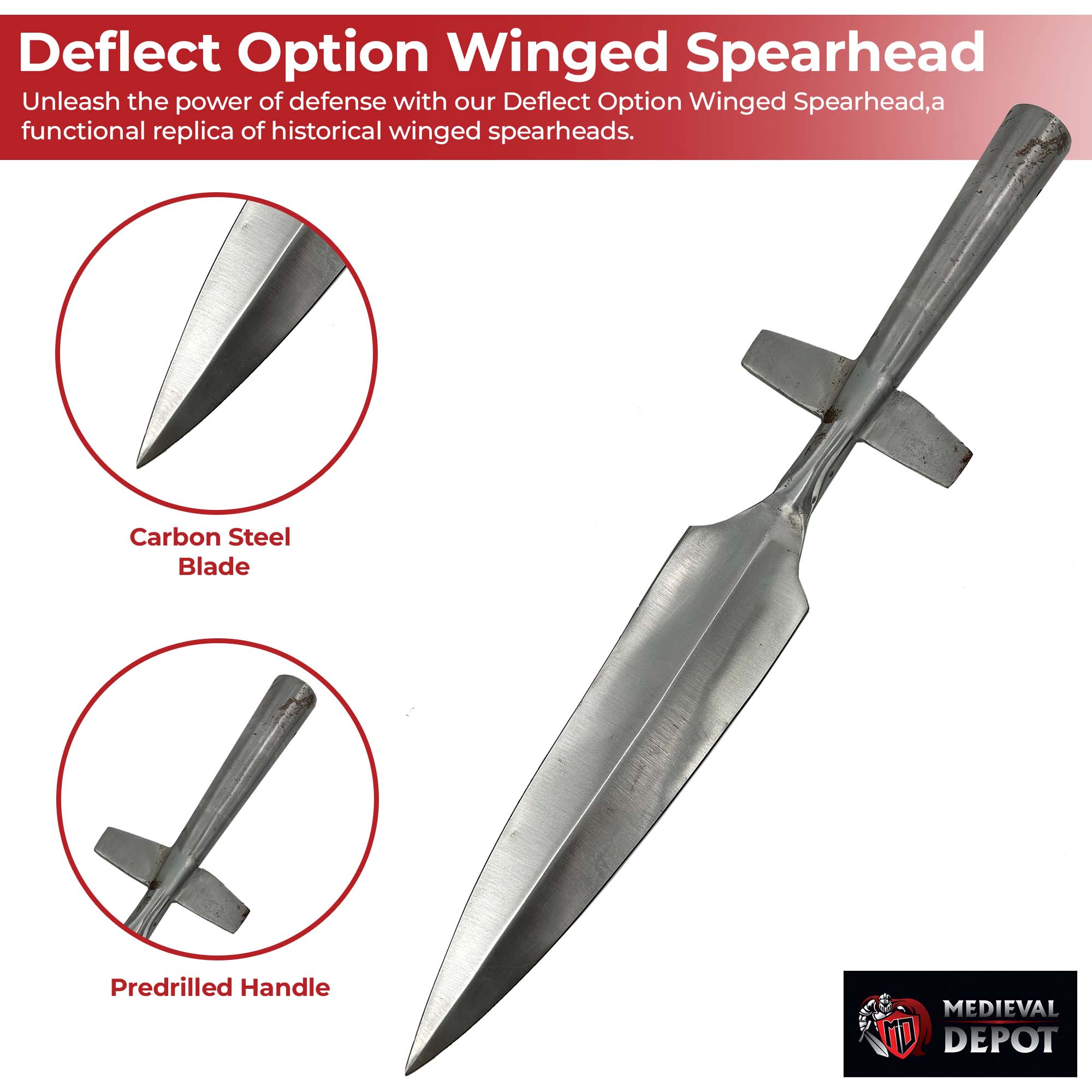 Deflect Option Medieval Hand Forged Winged Spearhead Knives - Tophatter Daily Deals