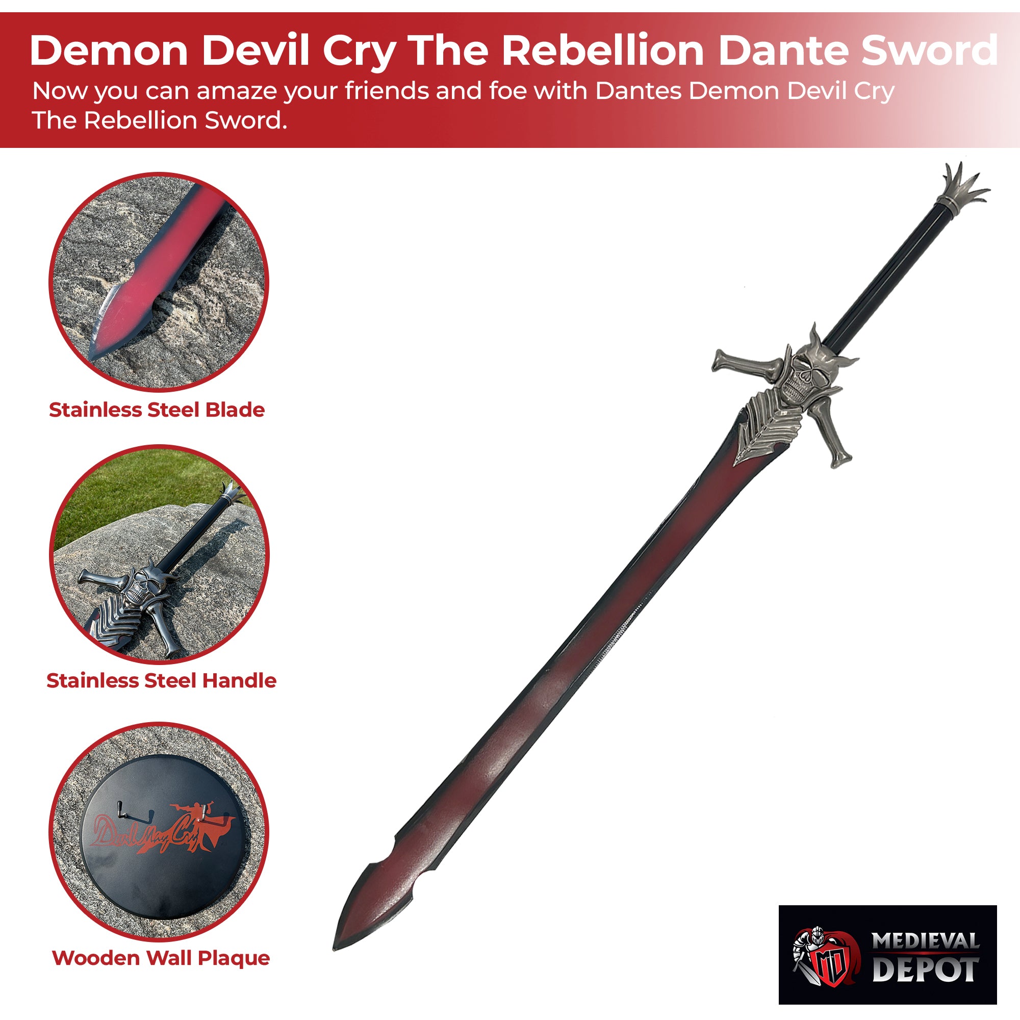 Demon Devil Cry The Rebellion Dante Replica Sword swords - Tophatter Daily Deals