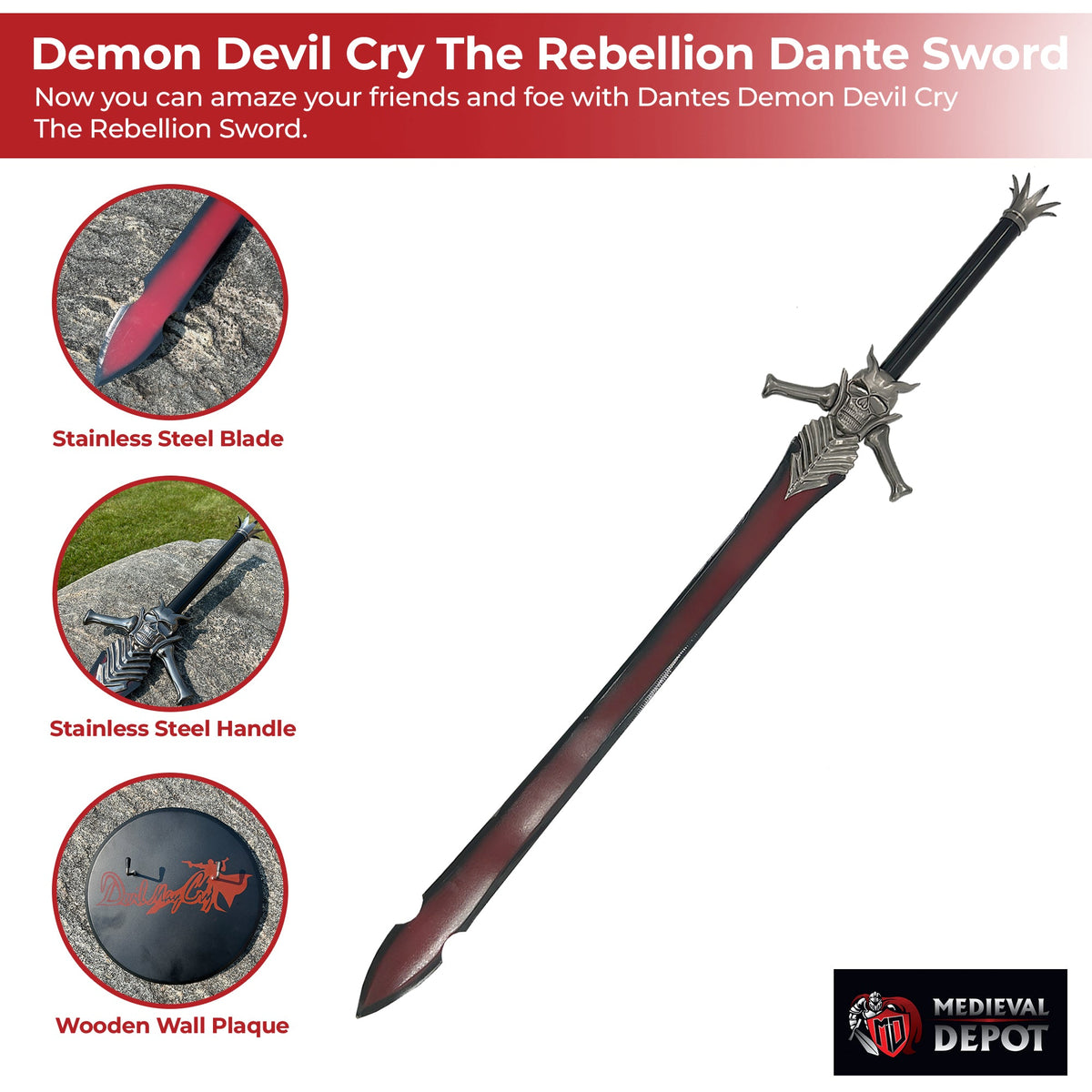 Demon Devil Cry The Rebellion Dante Replica Sword swords - Tophatter Daily Deals