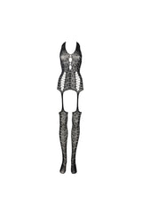 Shots Toys - Le Désir - DES014X - Lace Suspender Bodystocking - Black - OS/XL Lingerie - Tophatter Daily Deals