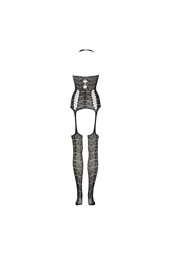 Shots Toys - Le Désir - DES014X - Lace Suspender Bodystocking - Black - OS/XL Lingerie - Tophatter Daily Deals
