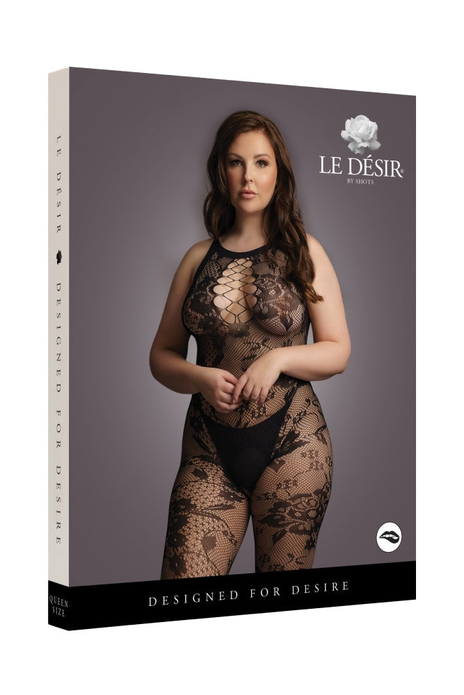 Shots Toys - Le Désir - DES023X - Crotchless Lace Bodystocking - Black - OS/XL Lingerie - Tophatter Daily Deals