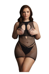 Shots Toys - Le Désir - DES029X - Duo Net Mini Dress - Black - OS/XL Lingerie - Tophatter Daily Deals
