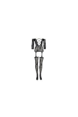 Shots Toys - Le Désir - DES032 - Criss Cross Neck Bodystocking - Black - OS Lingerie - Tophatter Daily Deals