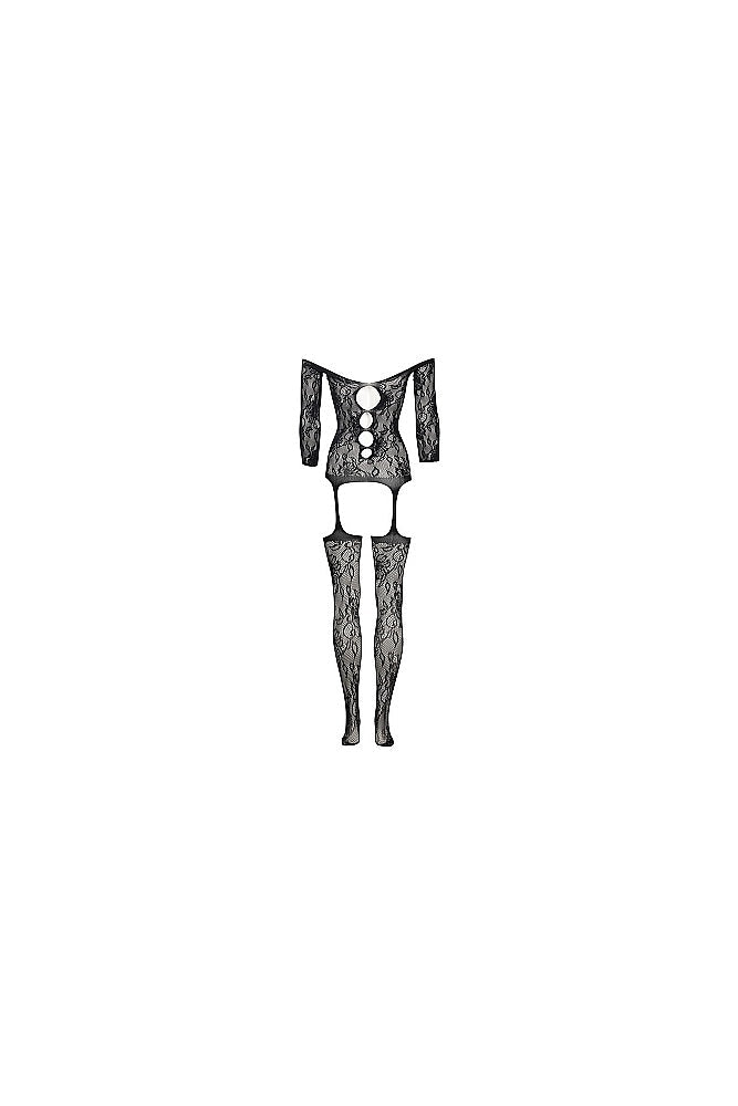 Shots Toys - Le Désir - DES032 - Criss Cross Neck Bodystocking - Black - OS Lingerie - Tophatter Daily Deals