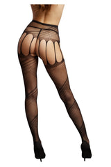 Shots Toys - Le Désir - DES042 - Crotchless Cut-Out Pantyhose - Black Lingerie - Tophatter Daily Deals
