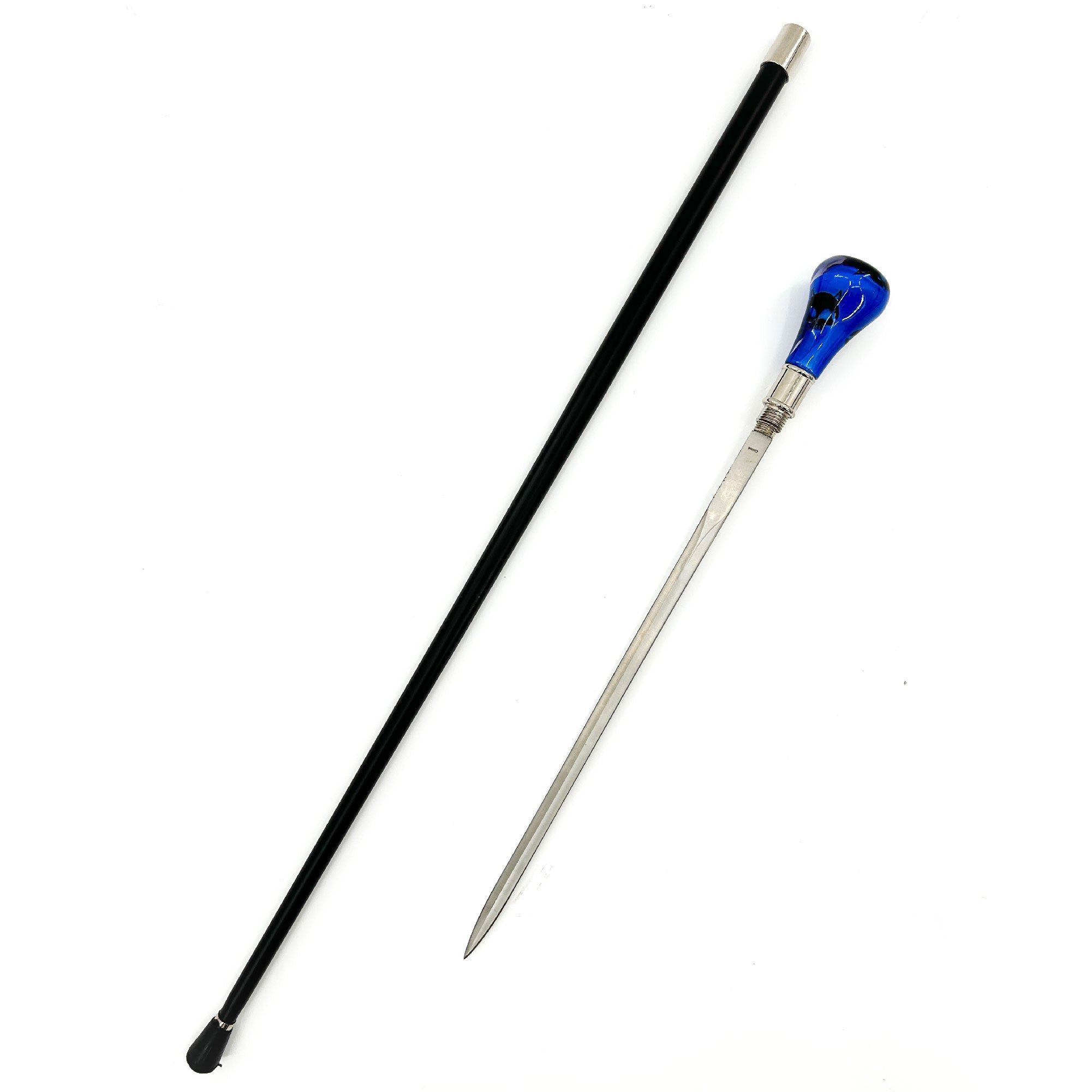 Devil's Skull Crusader Removable Blade Blue Sword Cane swords - Tophatter Daily Deals