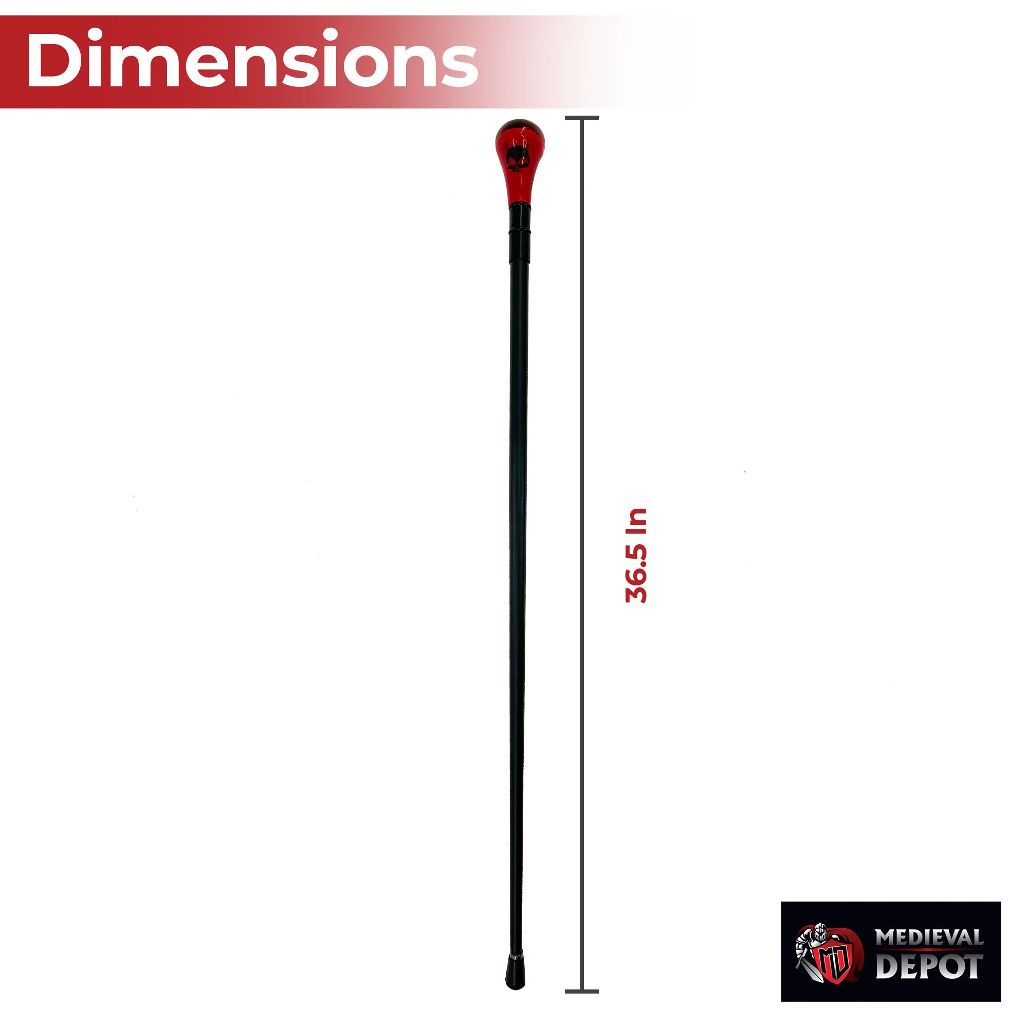 Devil's Skull Elegant Red Walking Cane cane - Tophatter Daily Deals