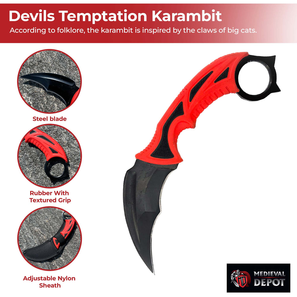 Devils Temptation Fixed Blade Survival Karambit knives - Tophatter Daily Deals