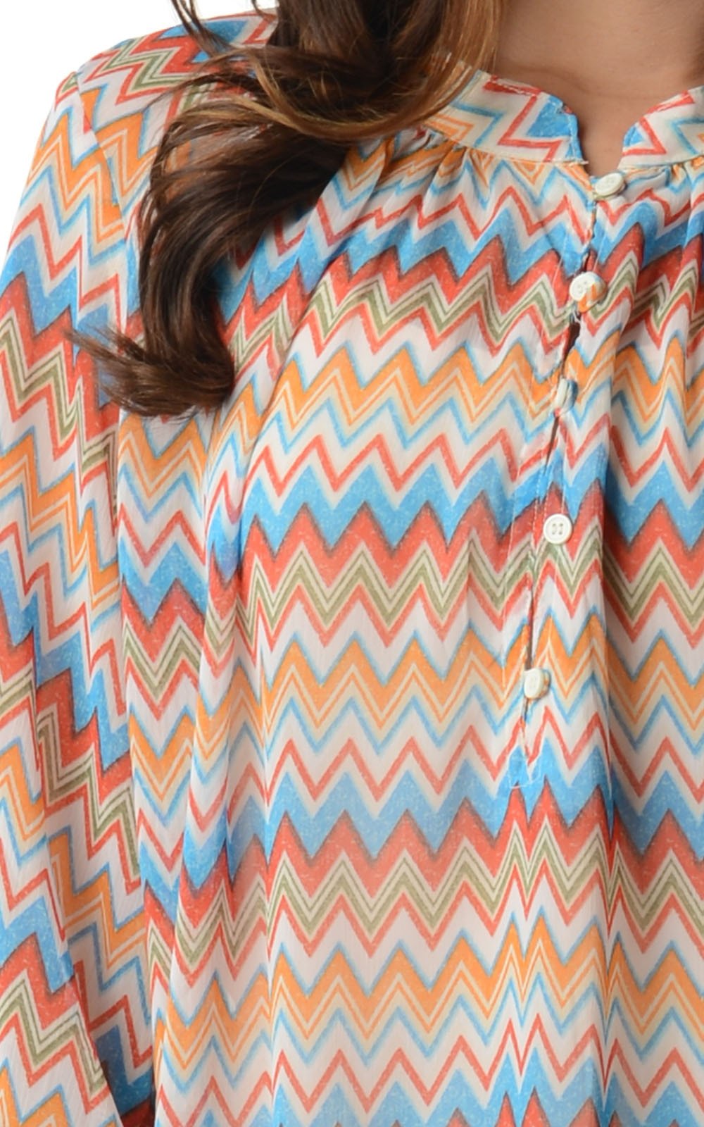 Women's 3/4 Three Quarter Sleeve Printed Chiffon Button Top Tops - Tophatter Daily Deals