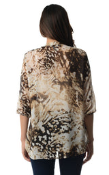Women's 3/4 Three Quarter Sleeve Printed Chiffon Button Top Tops - Tophatter Daily Deals