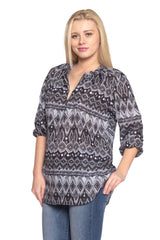 Women's 3/4 Three Quarter Sleeve Button Front Top Tops - Tophatter Daily Deals
