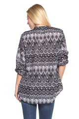 Women's 3/4 Three Quarter Sleeve Button Front Top Tops - Tophatter Daily Deals