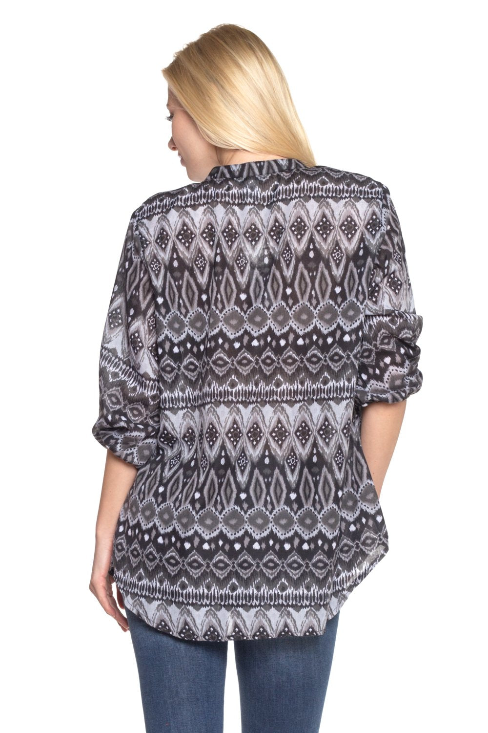 Women's 3/4 Three Quarter Sleeve Button Front Top Tops - Tophatter Daily Deals