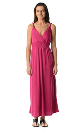 Women's Smocked Wrap Maxi Dress Deep Pink 1 Dresses / Maxi - Tophatter Daily Deals