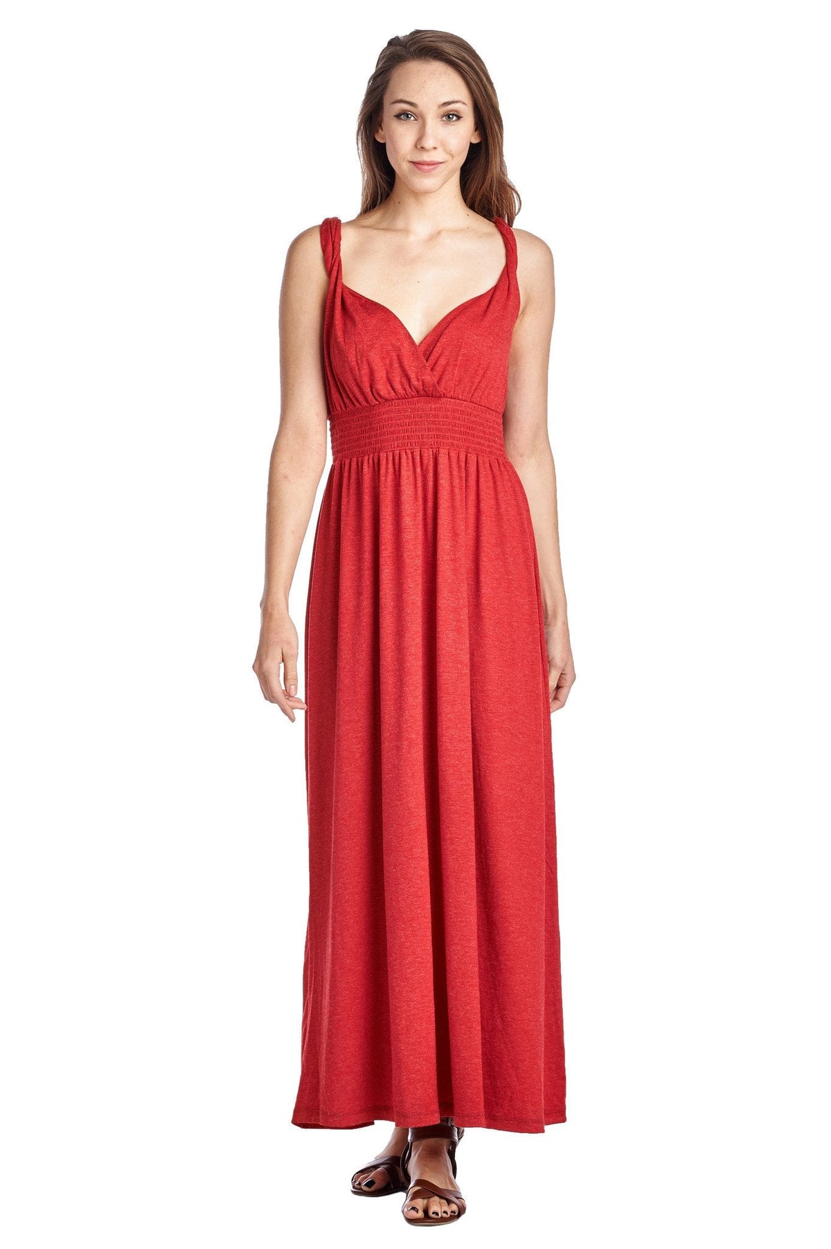 Women's Smocked Wrap Maxi Dress Red Glitter Dresses / Maxi - Tophatter Daily Deals