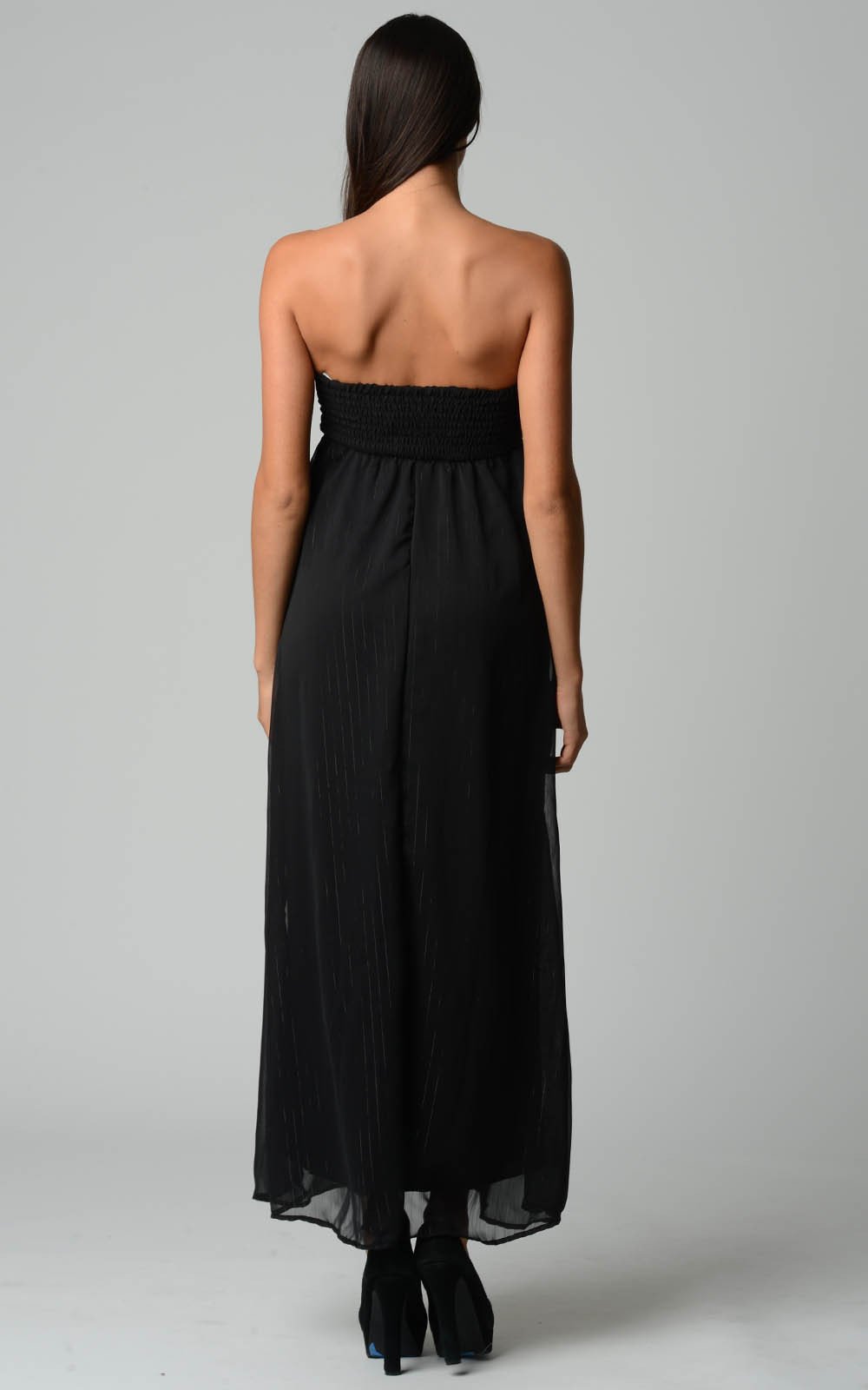 Women's Lurex Chiffon Strapless Lined Maxi Dress Dresses / Maxi - Tophatter Daily Deals