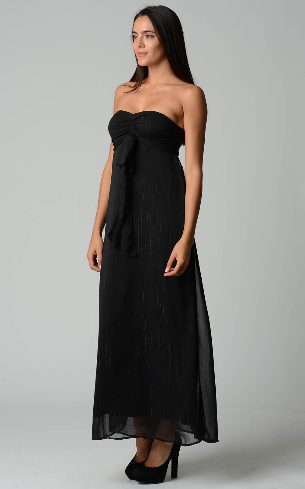 Women's Lurex Chiffon Strapless Lined Maxi Dress Dresses / Maxi - Tophatter Daily Deals