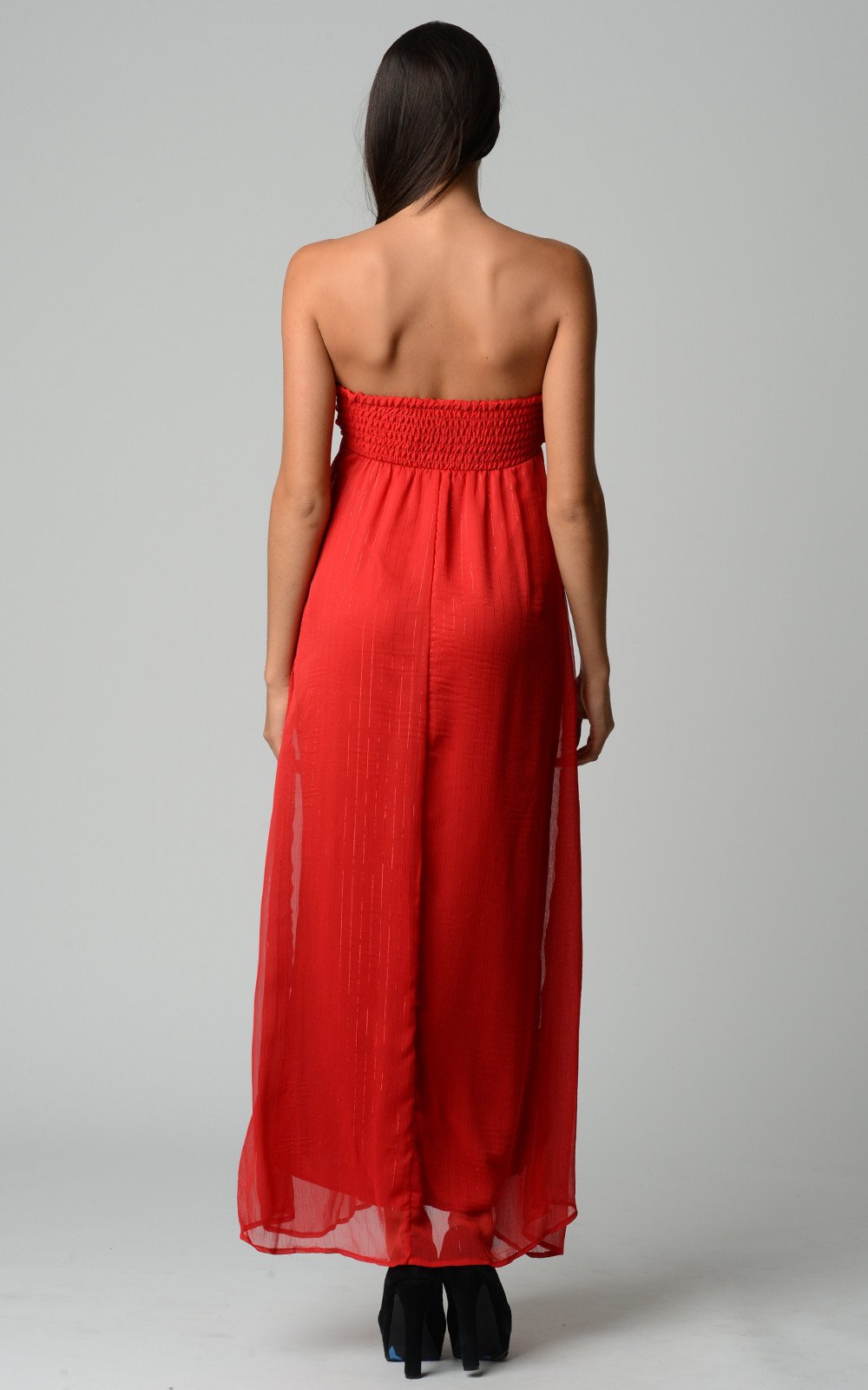 Women's Lurex Chiffon Strapless Lined Maxi Dress Dresses / Maxi - Tophatter Daily Deals