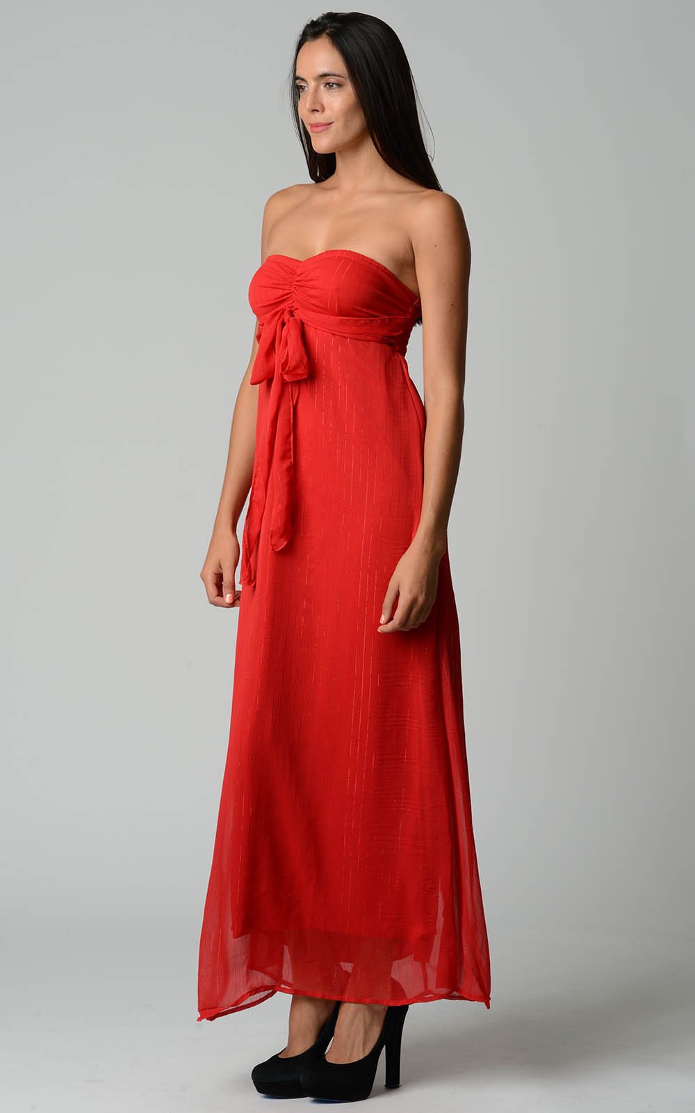 Women's Lurex Chiffon Strapless Lined Maxi Dress Dresses / Maxi - Tophatter Daily Deals