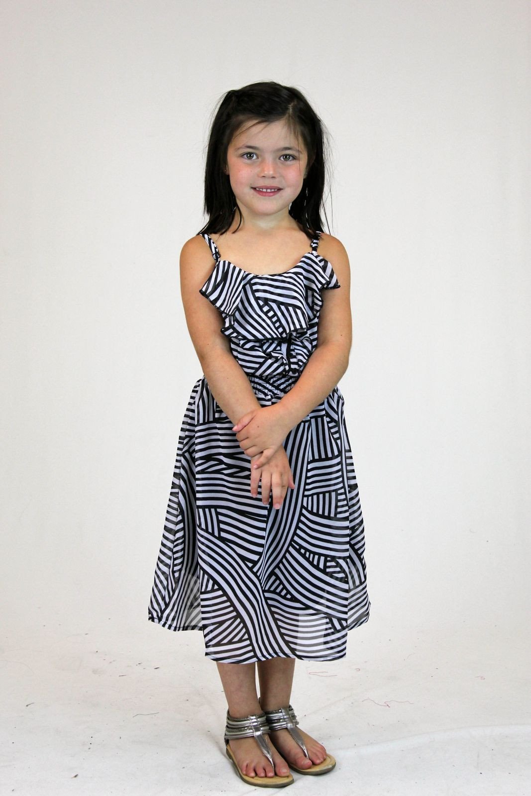 Girls Sleeveless Printed Chiffon Dress Children / Dresses - Tophatter Daily Deals