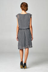 Women's Printed Chiffon Blouson Dress with Neck Trim Dresses / Midi - Tophatter Daily Deals