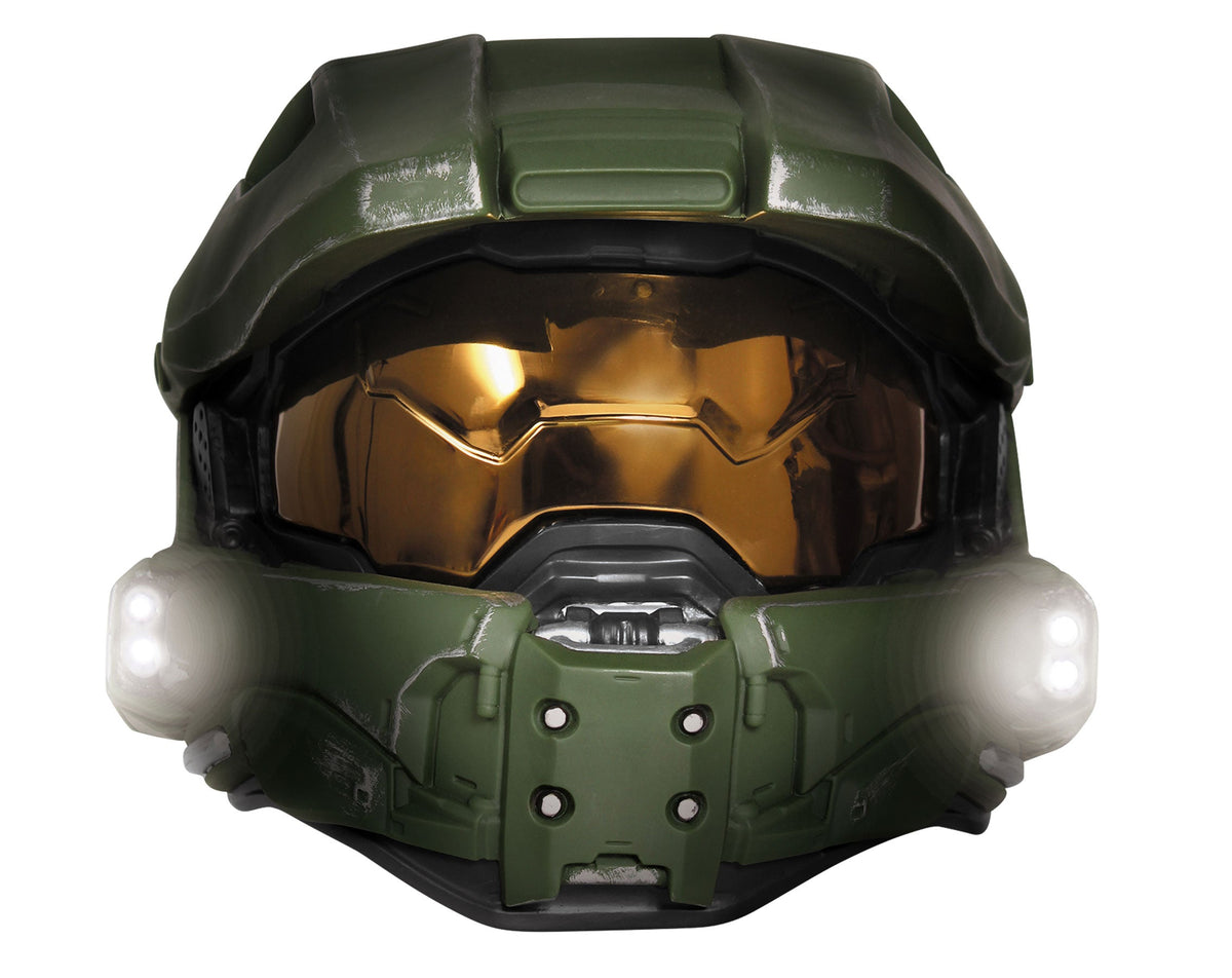 Deluxe Master Chief Light-Up Helmet - Halo Halloween Hats & Headpieces - Tophatter Daily Deals