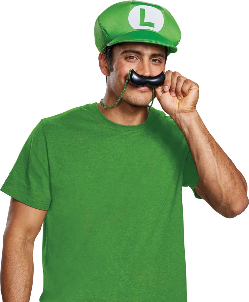 New Luigi Hat & Mustache Necklace - Adult Halloween Hats & Headpieces - Tophatter Daily Deals