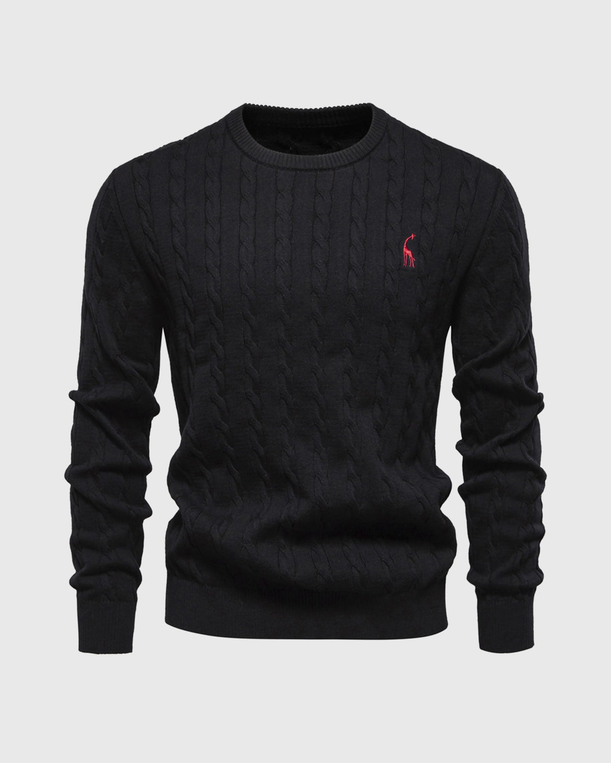Soft Timeless Men's Cable Knit Sweater - Crewneck, Cotton Black - Tophatter Daily Deals