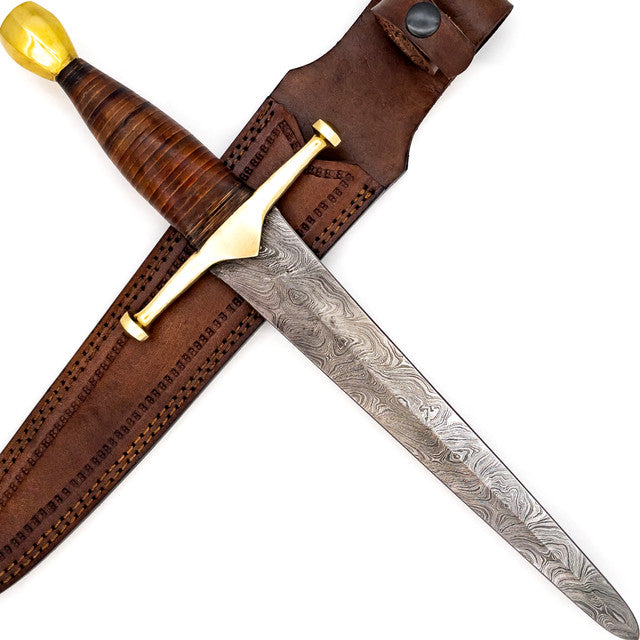 King of Thieves Full Tang Damascus Steel Arming Dagger Short Sword Dagger - Tophatter Daily Deals