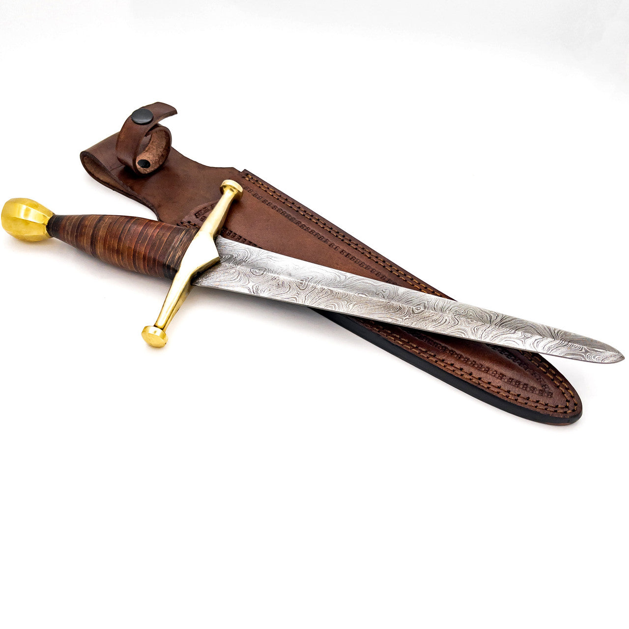 King of Thieves Full Tang Damascus Steel Arming Dagger Short Sword Dagger - Tophatter Daily Deals