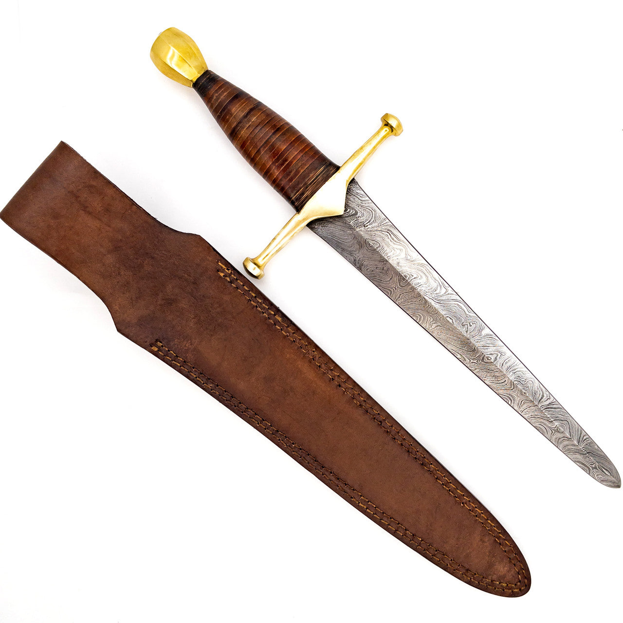 King of Thieves Full Tang Damascus Steel Arming Dagger Short Sword Dagger - Tophatter Daily Deals