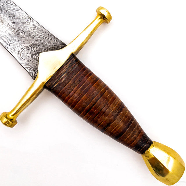 King of Thieves Full Tang Damascus Steel Arming Dagger Short Sword Dagger - Tophatter Daily Deals
