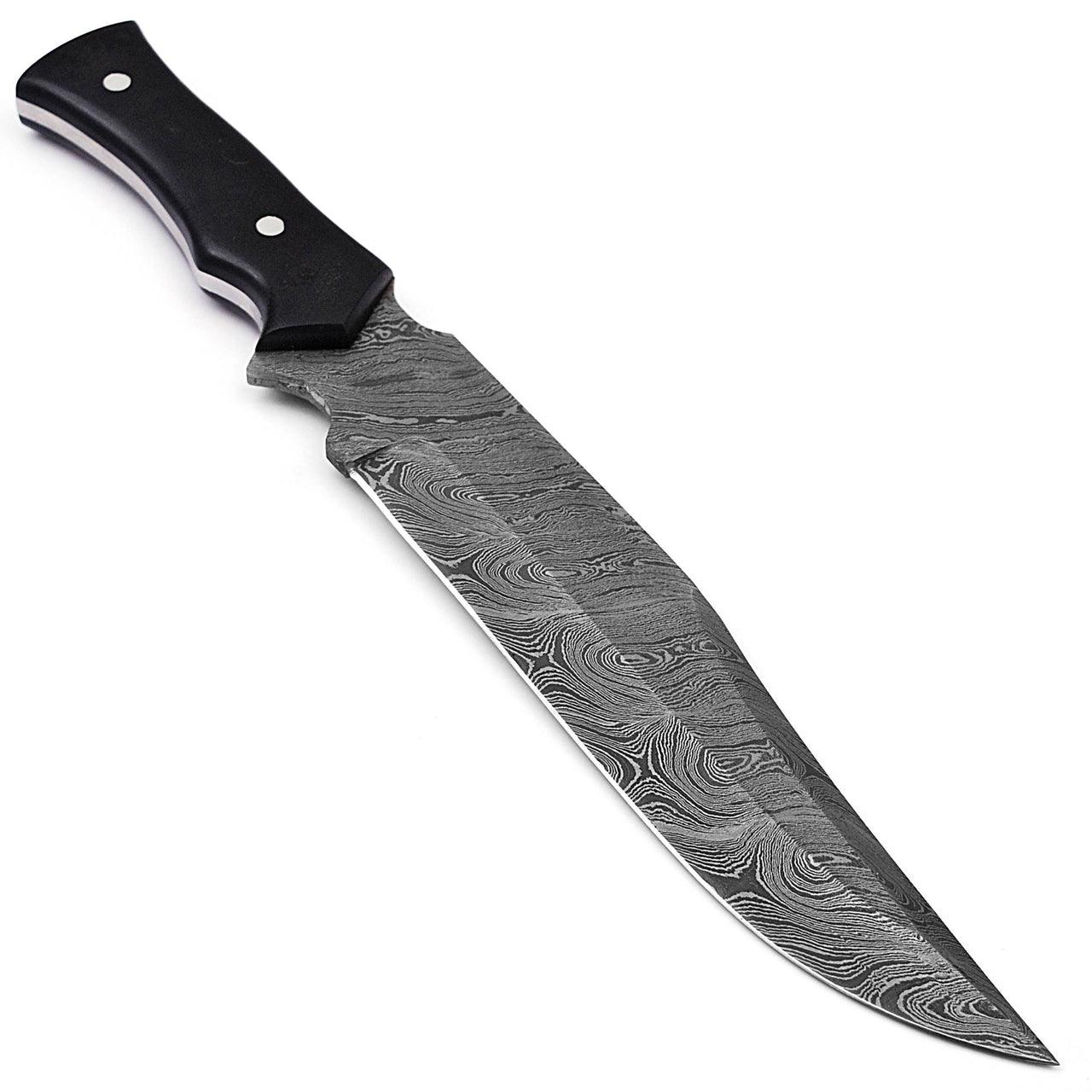 Blood & Ink Damascus Steel Outdoor Bowie Hunting Knife knives - Tophatter Daily Deals