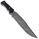 Blood & Ink Damascus Steel Outdoor Bowie Hunting Knife knives - Tophatter Daily Deals
