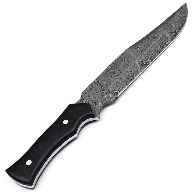 Blood & Ink Damascus Steel Outdoor Bowie Hunting Knife knives - Tophatter Daily Deals