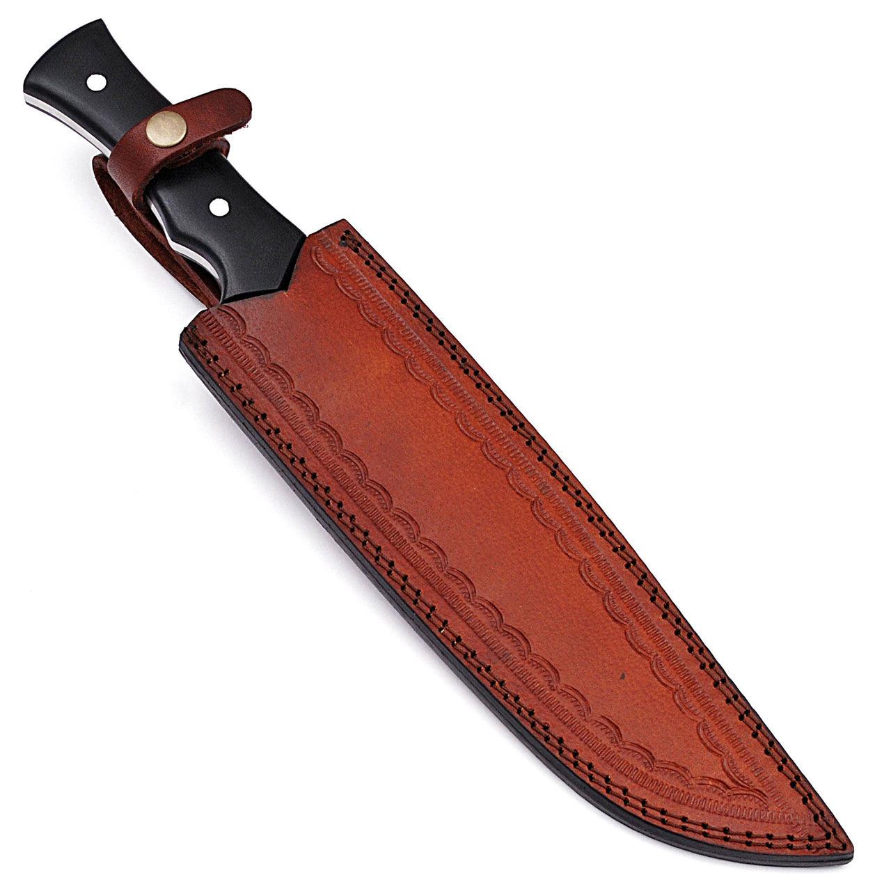 Blood & Ink Damascus Steel Outdoor Bowie Hunting Knife knives - Tophatter Daily Deals