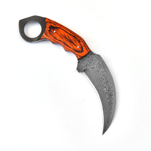 Wild Fixation Fixed Blade Damascus Karambit Knife Knives - Tophatter Daily Deals