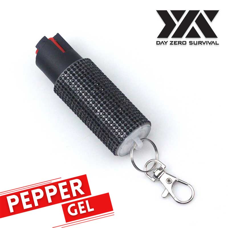 Personal Defense Tactical Pepper Gel Key Ring - Black Jeweled Design - Tophatter's Inc. Weapons Store Online Collectible Weapons - Tophatter Daily Deals