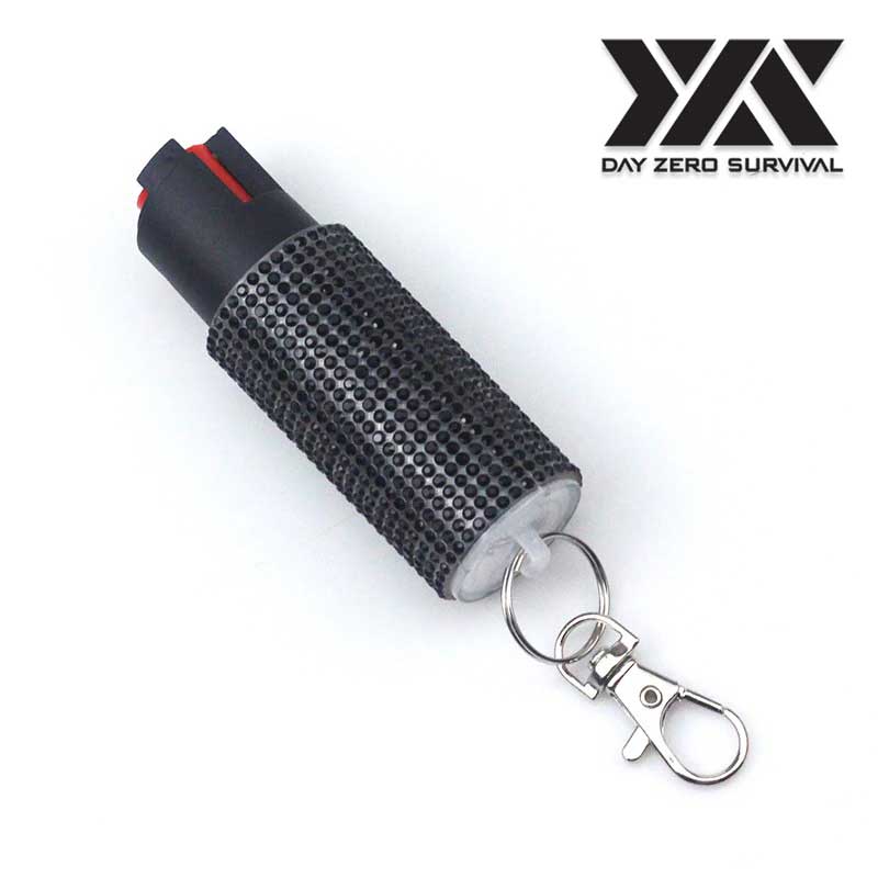 Black Jeweled Design Pepper Spray Self Defense Key Ring - Tophatter's Guns'N'Weapons Store - FREE SHIPPING Collectible Weapons - Tophatter Daily Deals