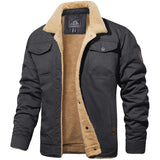 Insulating Men’s Sherpa Jacket – Trucker Style, Lined Dark Gray - Tophatter Daily Deals